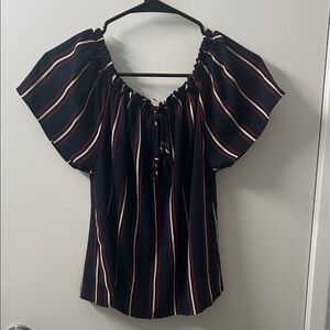 Navy and Red Stripped Blouse